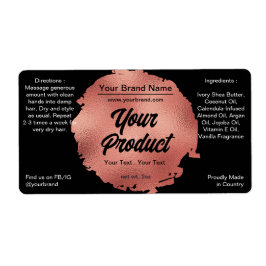 Svart Ro-guldfärgad foil Band & Body-produktetiket Fraktsedel