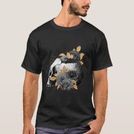 Svart Ro med skalle på svart gotin T Shirt