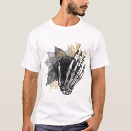 Svart Ro med skeletthand Gothic T-Shirt