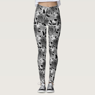 Svart ro, ro, svart och grått leggings