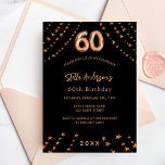 Svart ro-stjärnornas lyx på 60-årsdagen inbjudningar<br><div class="desc">För en elegant 60:e födelsedagsfesten. En svart bakgrund. Dekorerad med ro guld stjärnor. Anpassa och lägg till namn,  närmare uppgifter om party,  födelseår. Namn är skrivet med ett handskript i stil</div>