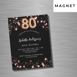 Svart ro-stjärnornas lyx på 80-årsdagen magnetisk inbjudningskort