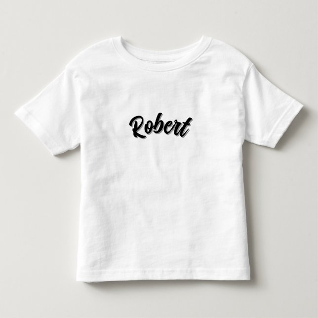 Svart Robert Namn Med Skugga, T Shirt (Framsida)