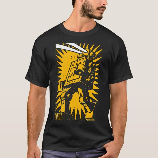 Svart robot t shirt (Framsida)