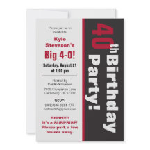 Svart & röd 40th födelsedagsfest