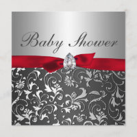 Svart röd baby shower för bandsilverkrusidull