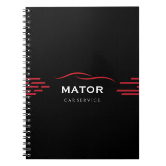 Svart & Röd Bilsservicenotisbok Anteckningsbok