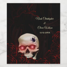 Svart röd blommigt mörk moody getskallhalloween