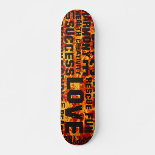 Svart - röd eldfärg old school skateboard bräda 18 cm