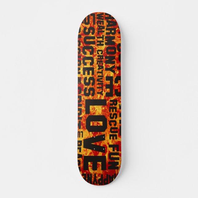 Svart - röd eldfärg old school skateboard bräda 18 cm (Framsida)