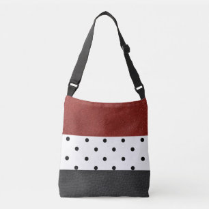 Svart/röd Faux-Polka dots - Tote Bag Axelväska