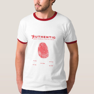 Svart Röd Fet Fingeravtryck T-shirt