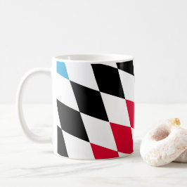 Svart Röd Gul Blå Bayern Diamant Flaggmönster Kaffemugg