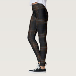 Svart röd gul jätte- Tartanpläd Leggings