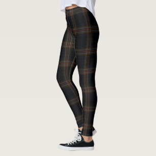 Svart röd gul stor Tartanpläd Leggings