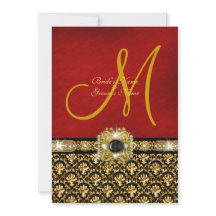 Svart röd guld- "elegant bröllop " för damast,