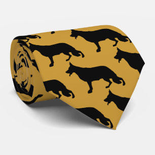 Svart röd guld herdehund slips