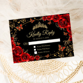 Svart Röd Guld Quinceanera Svar