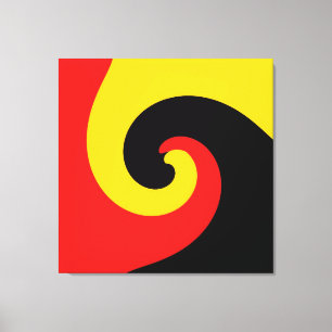 Svart röd Gult Retro Painting Abstrakt Art Canvastryck