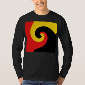 Svart röd Gult Swirl Retro Painting Abstrakt Art Tee Shirt