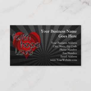 Svart/röd hjärta för trohoppkärlek visitkort