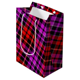 Svart Röd Lila Rutig Tartan Design 