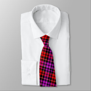 Svart Röd Lila Rutig Tartan Design  Slips