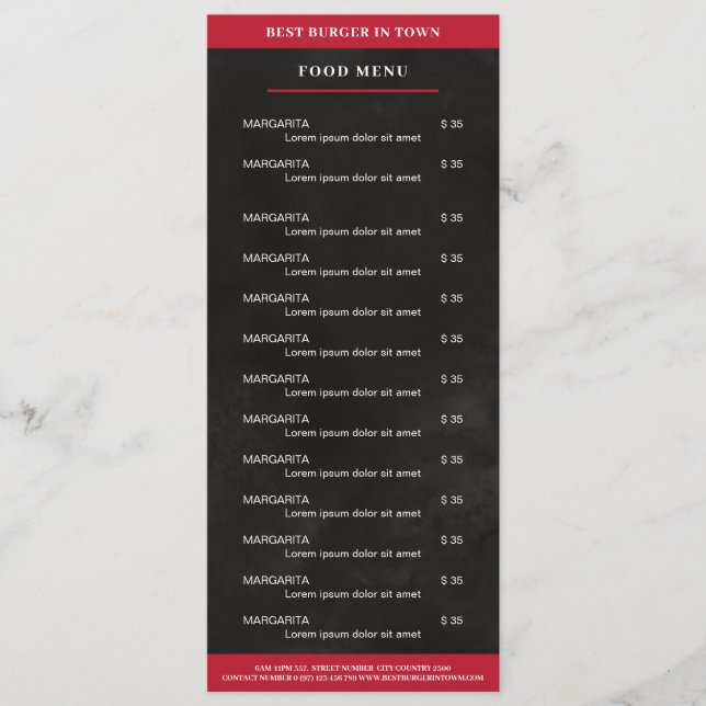Svart, röd meny (Framsida)