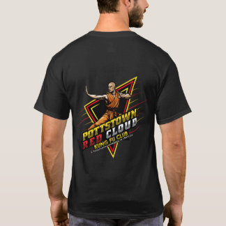 Svart Röd Moln Kung Fu Klubb T-Shirt