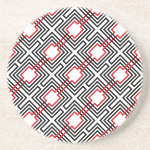 Svart röd och vit geometri underlägg