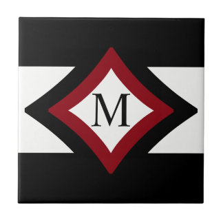 Svart, röd och vit Snyggt, diameter, formad Monogr Kakelplatta