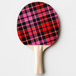 Svart Röd Rosa Rutig Tartan Design  Pingisracket