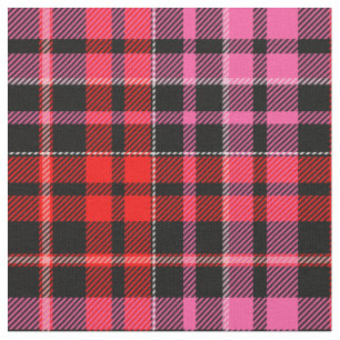 Svart Röd Rosa Rutig Tartan Design  Tyg