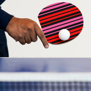 Svart Röd Rosa Vertikala Randiga Design Klassisk Pingisracket