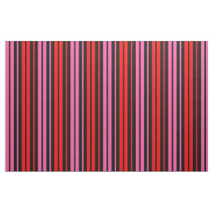 Svart Röd Rosa Vertikala Randiga Design Klassisk  Tyg