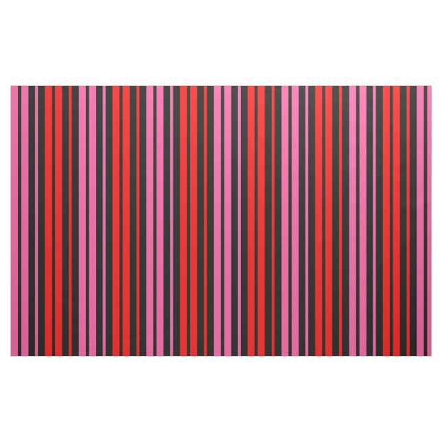 Svart Röd Rosa Vertikala Randiga Design Klassisk  Tyg (Fat Quarter)