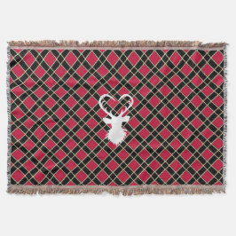 Svart röd rutig & Ren Siluett Filt