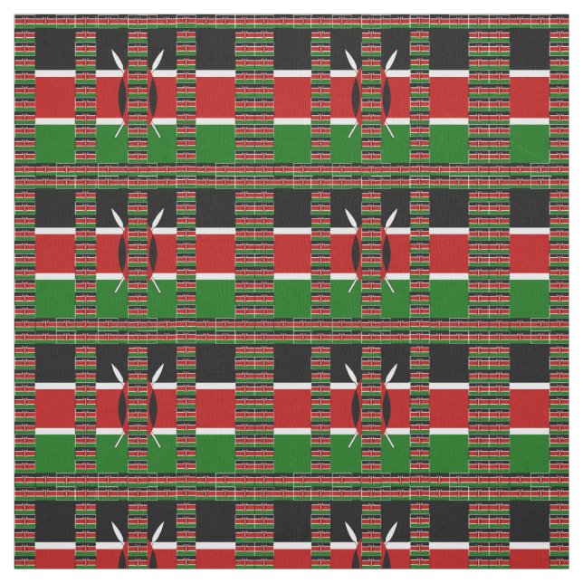 Svart röd-svarta Grönten Kenya Tyg (Provkarta)