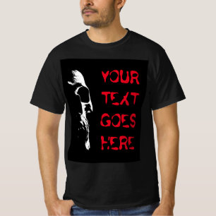 Svart, röd, tryckt Manar Halloween T Shirt