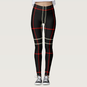 Svart, röd, vit Cream Färg Twill Tartan; Play Leggings