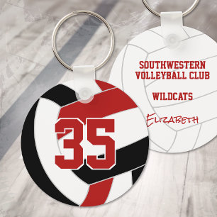Svart röd volleyboll köper enstaka order eller bul nyckelring