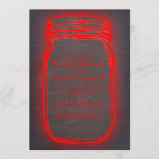 Svart & röda Masonburkinbjudningskort för möhippan Inbjudningar