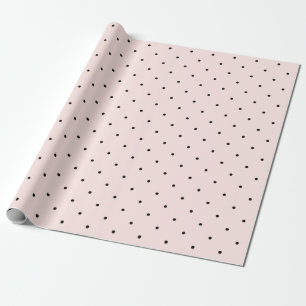 Svart & rodna rosa polka dotsmönsterbröllop för presentpapper