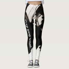 Svart rökning - redigerbar text leggings