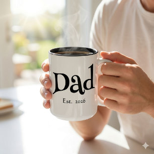 Svart Rolig Fet Enkel Pappa Etablerad Ny Pappa Två-Tonad Mugg