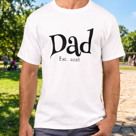 Svart Rolig Fet Enkel Pappa Grundad Ny Pappa T Shirt