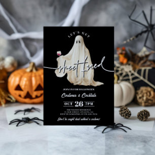 Svart Rolig Halloween-inbjudan med 'Let's Get Shee Inbjudningar