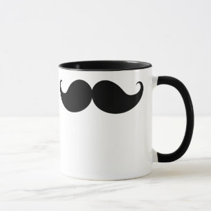 Svart rolig HandlebarmustaschMoustache Stache Mugg