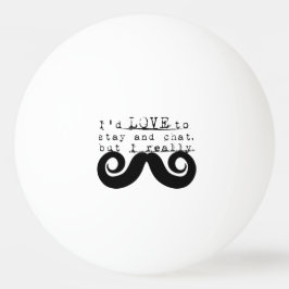 Svart Rolig Humor Jag Moustache Pingisboll