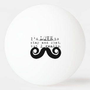 Svart Rolig Humor Jag Moustache Pingisboll
